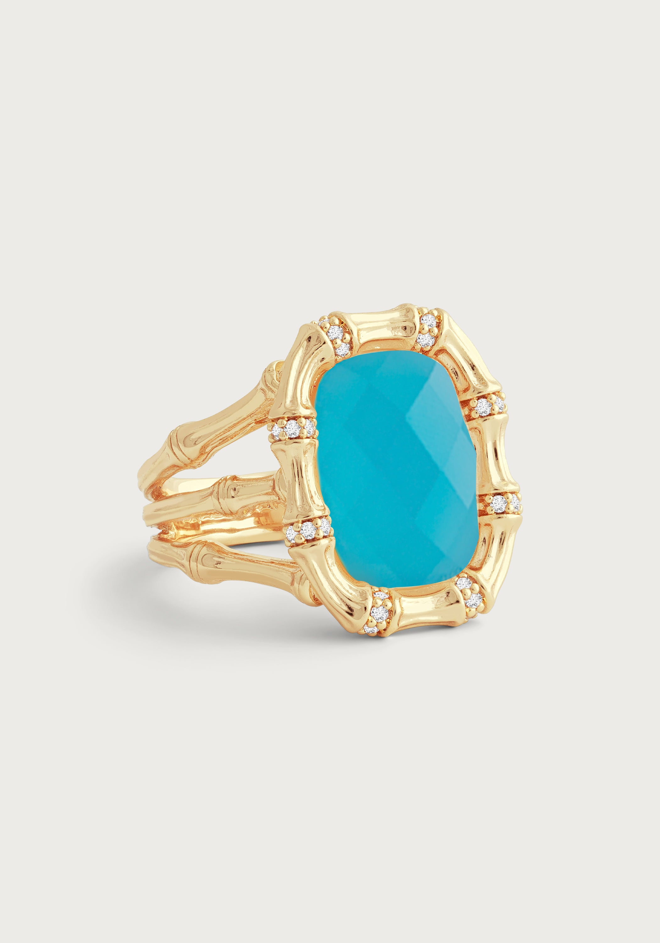 Bamboo With Stone Ring - Gemstones
