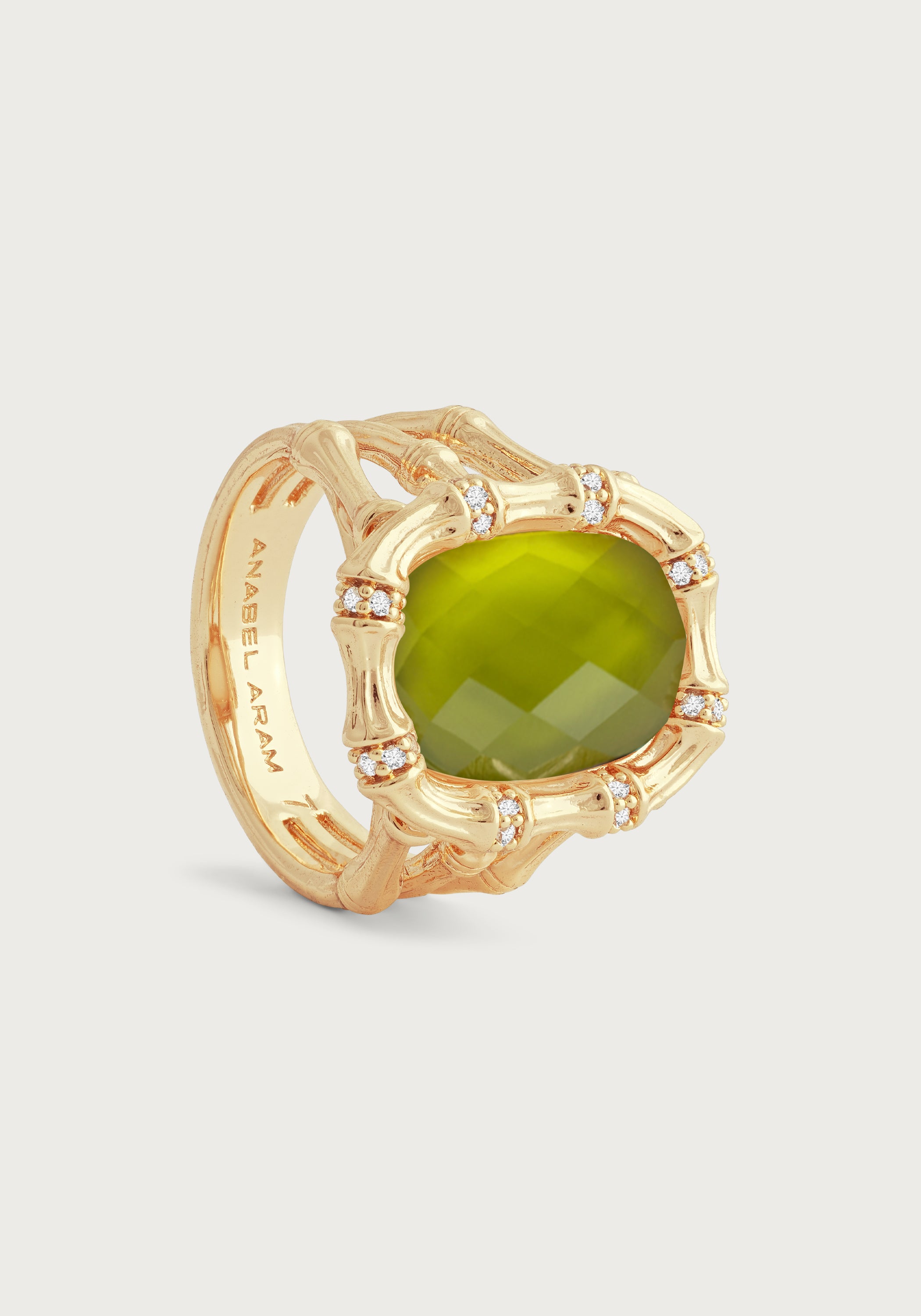 Bamboo With Stone Ring - Gemstones