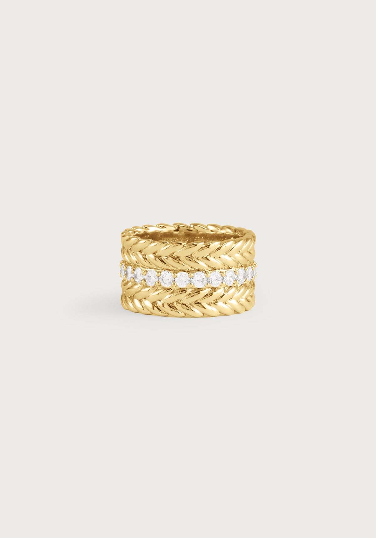 Palm Chain Stack Cheval Chain Stack Ring, Gold - Anabel Aram