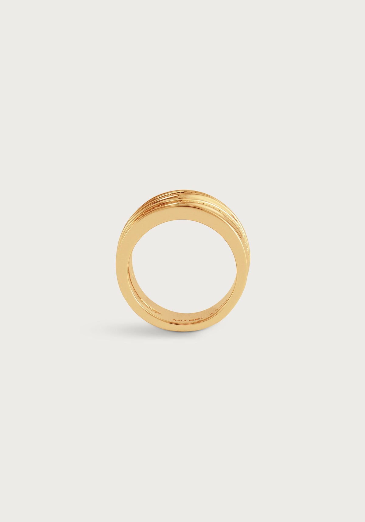 River Wide Pave Ring, Gold