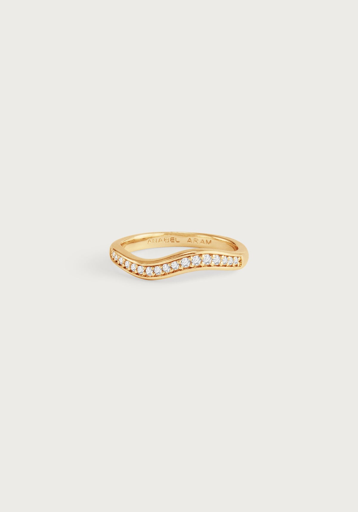 River Pave Wave Ring, Gold