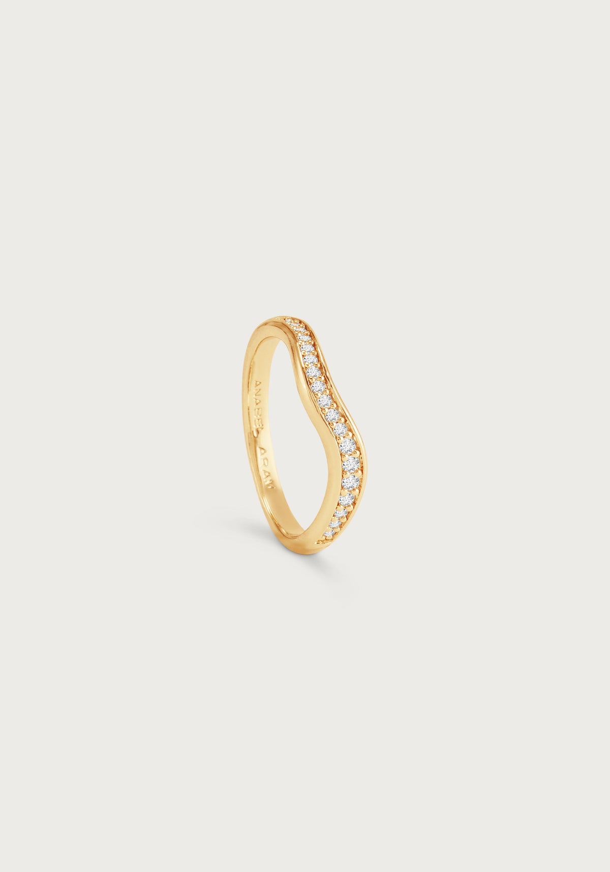 River Pave Wave Ring, Gold