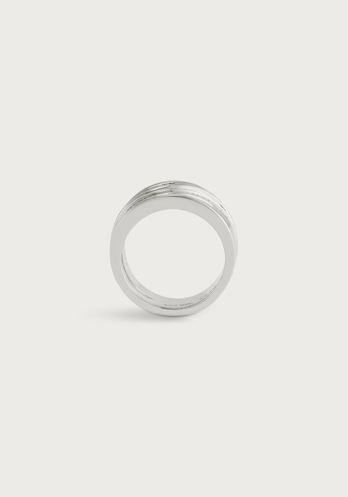 River Wide Pave Ring, Silver