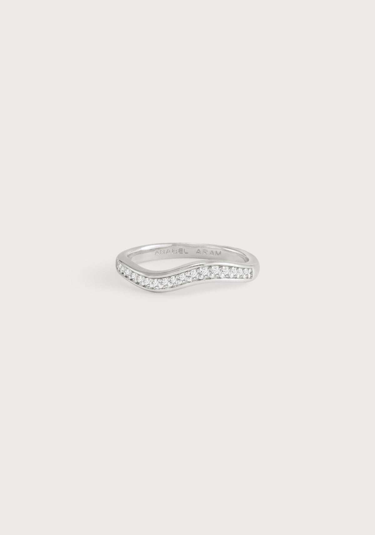 River Pave Wave Ring, Silver