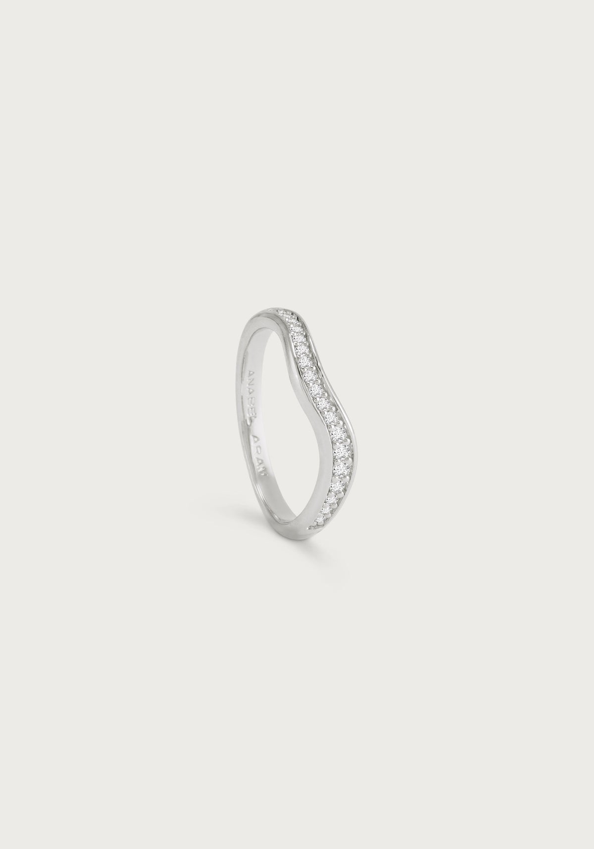 River Pave Wave Ring, Silver
