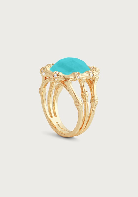 Bamboo With Stone Ring - Gemstones