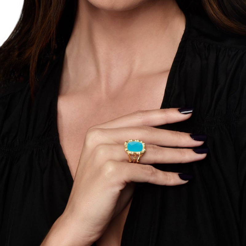 Bamboo With Stone Ring - Gemstones