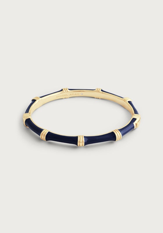 Bamboo Enameled Hinged Bangle - Anabel Aram