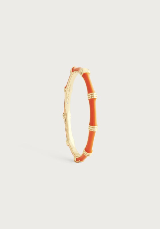 Bamboo Enameled Hinged Bangle - Anabel Aram