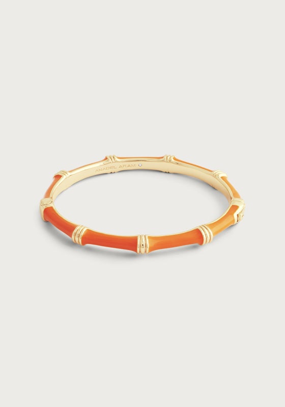 Bamboo Enameled Hinged Bangle - Anabel Aram