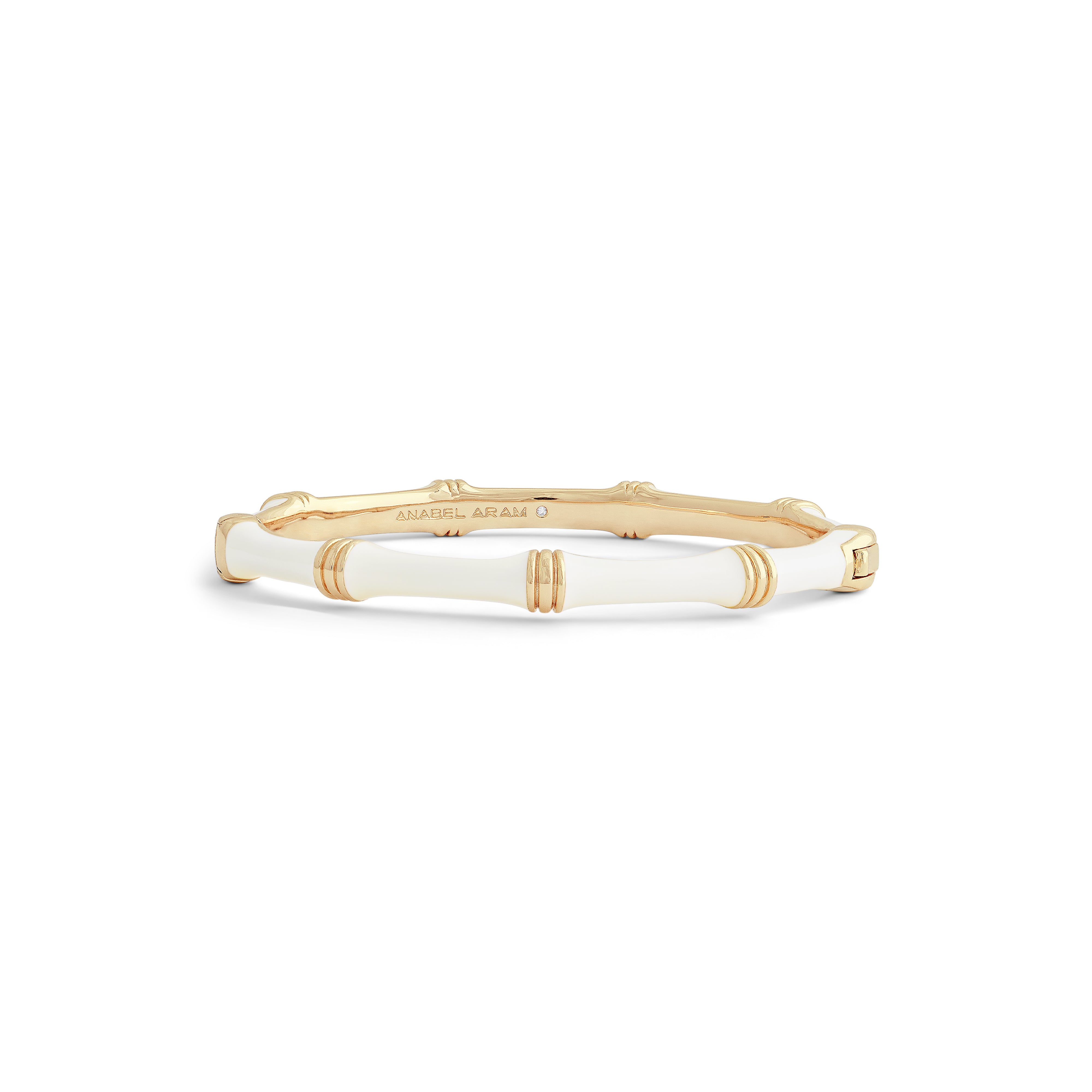 Bamboo Enameled Hinged Bangle (Small)