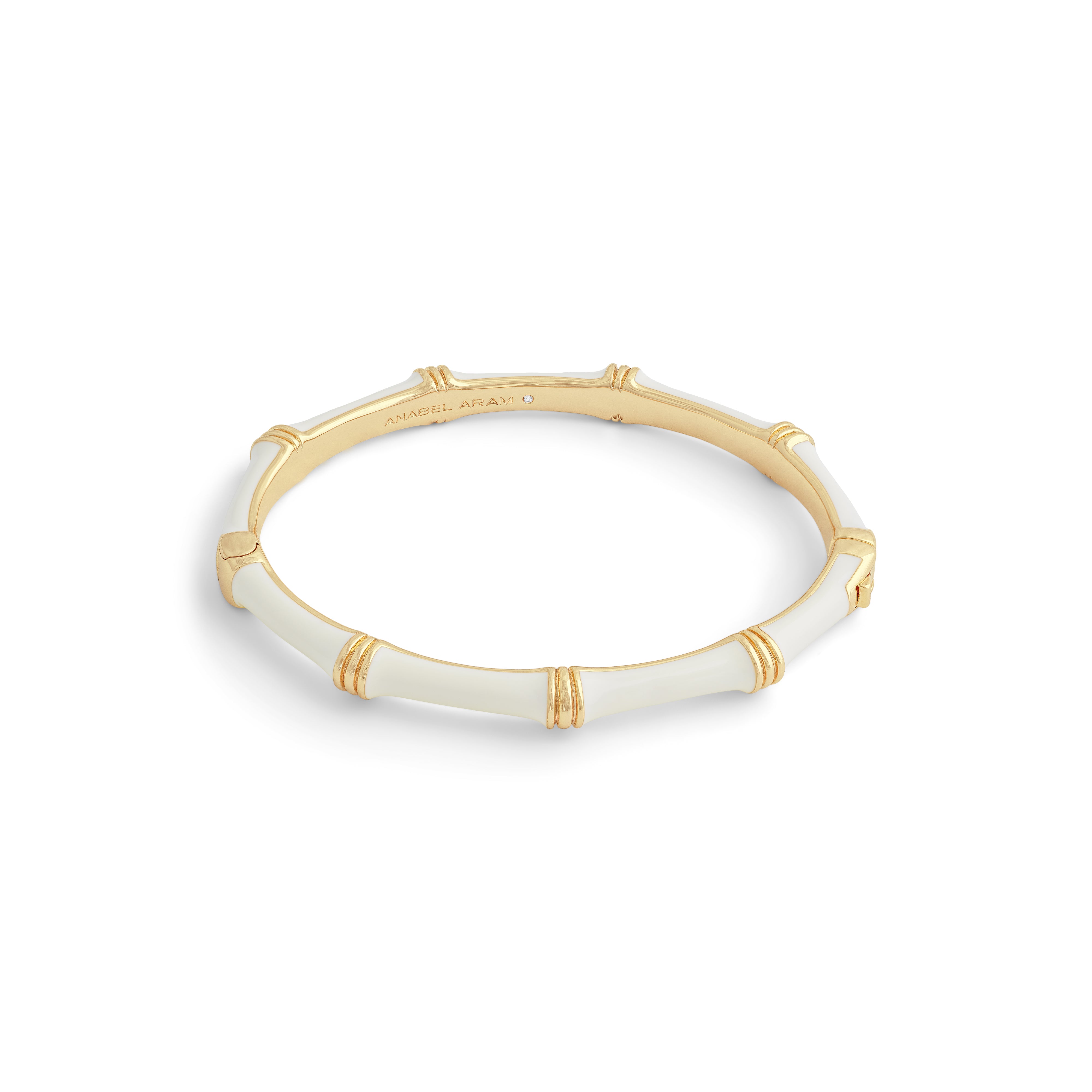 Bamboo Enameled Hinged Bangle (Small)
