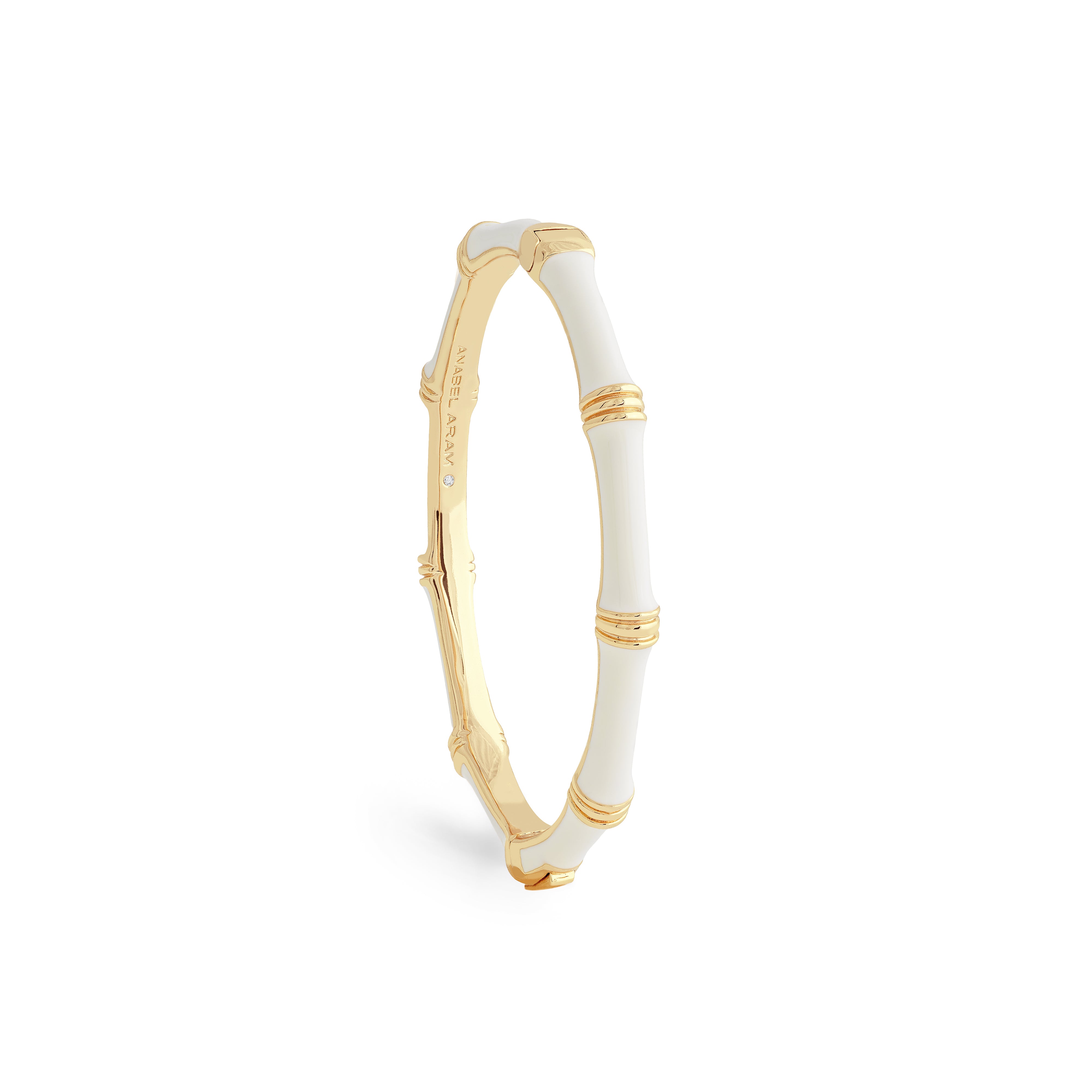 Bamboo Enameled Hinged Bangle (Small)
