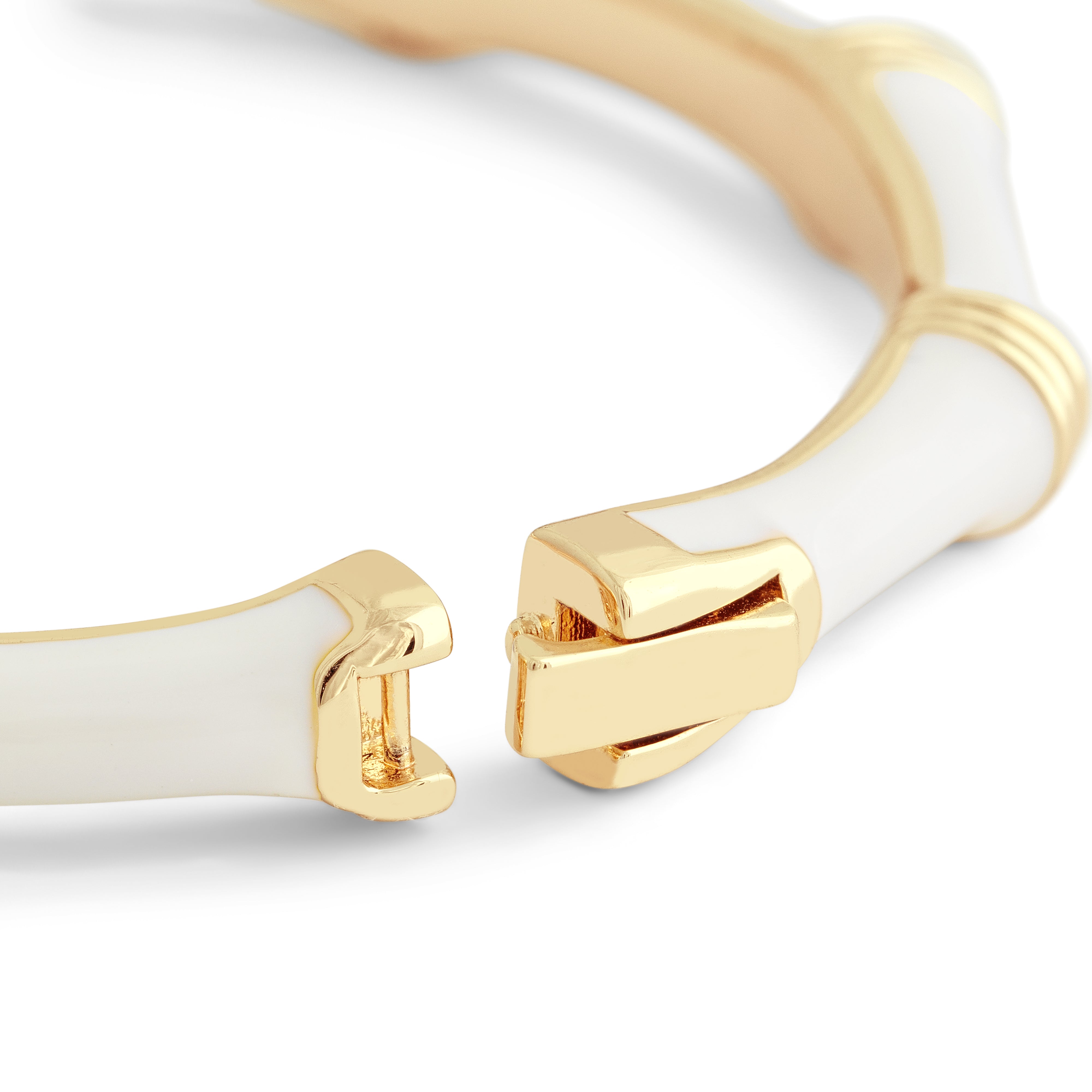 Bamboo Enameled Hinged Bangle (Small)