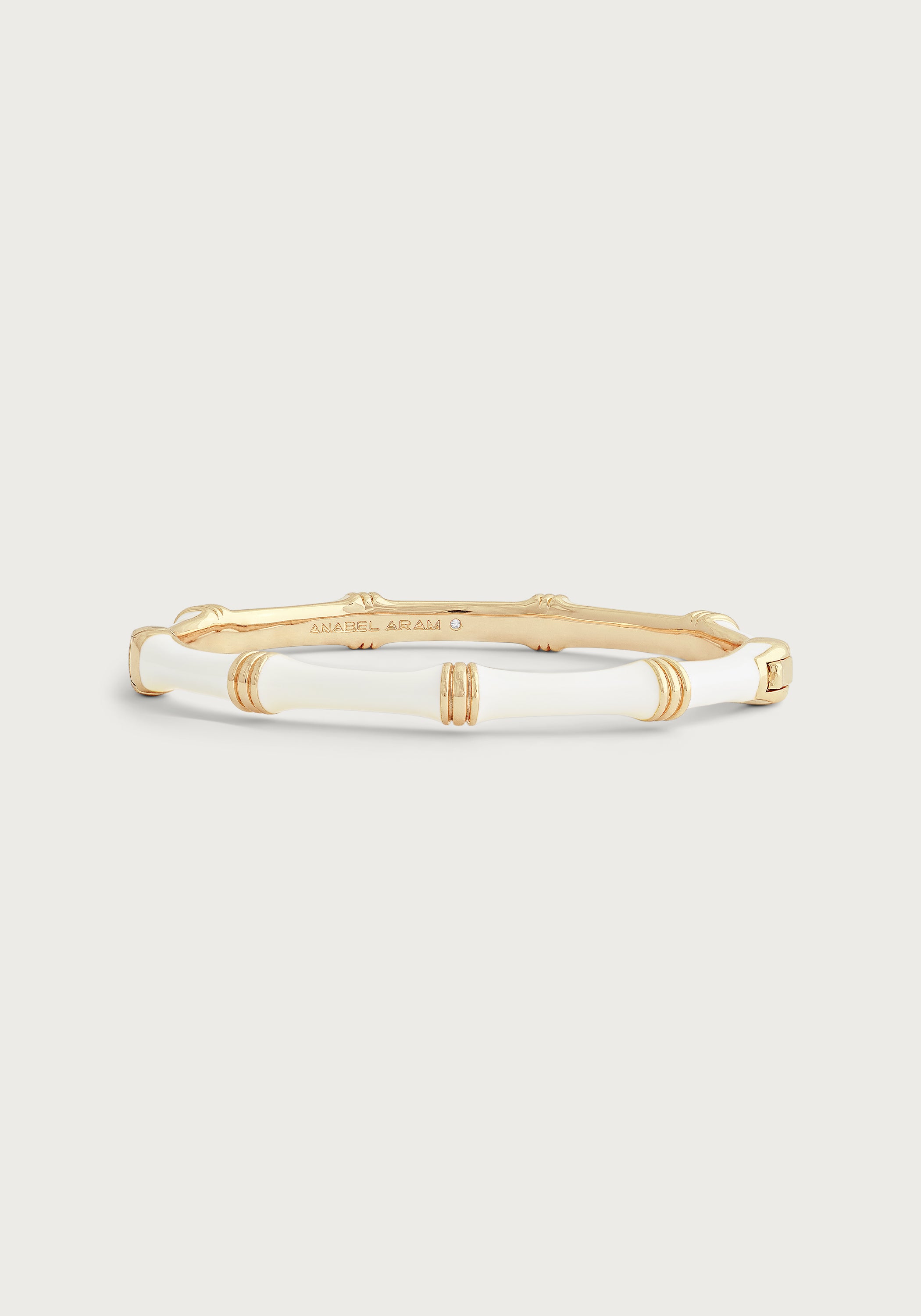 Bamboo Enameled Hinged Bangle (Small)