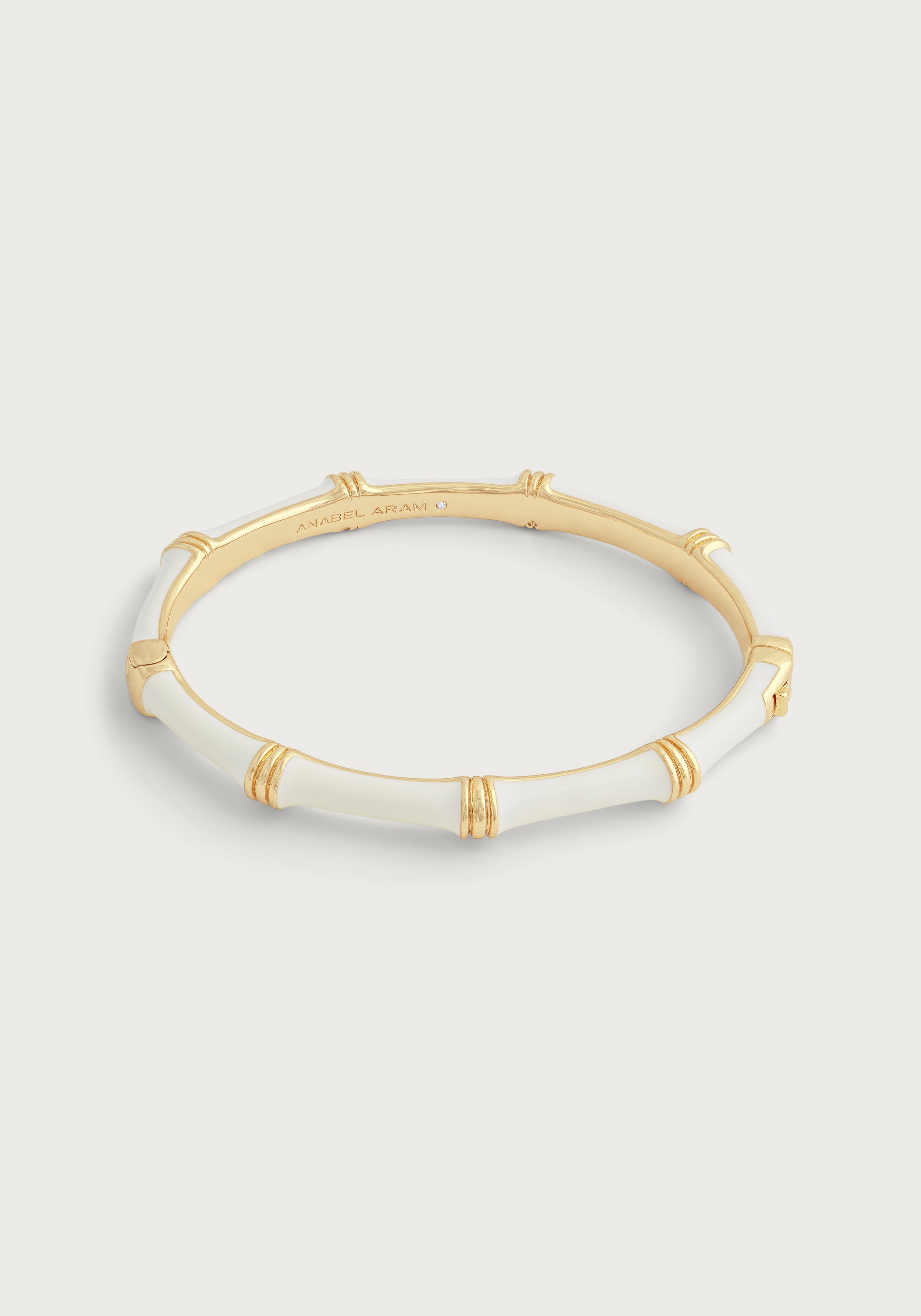 Bamboo Enameled Hinged Bangle (Small)
