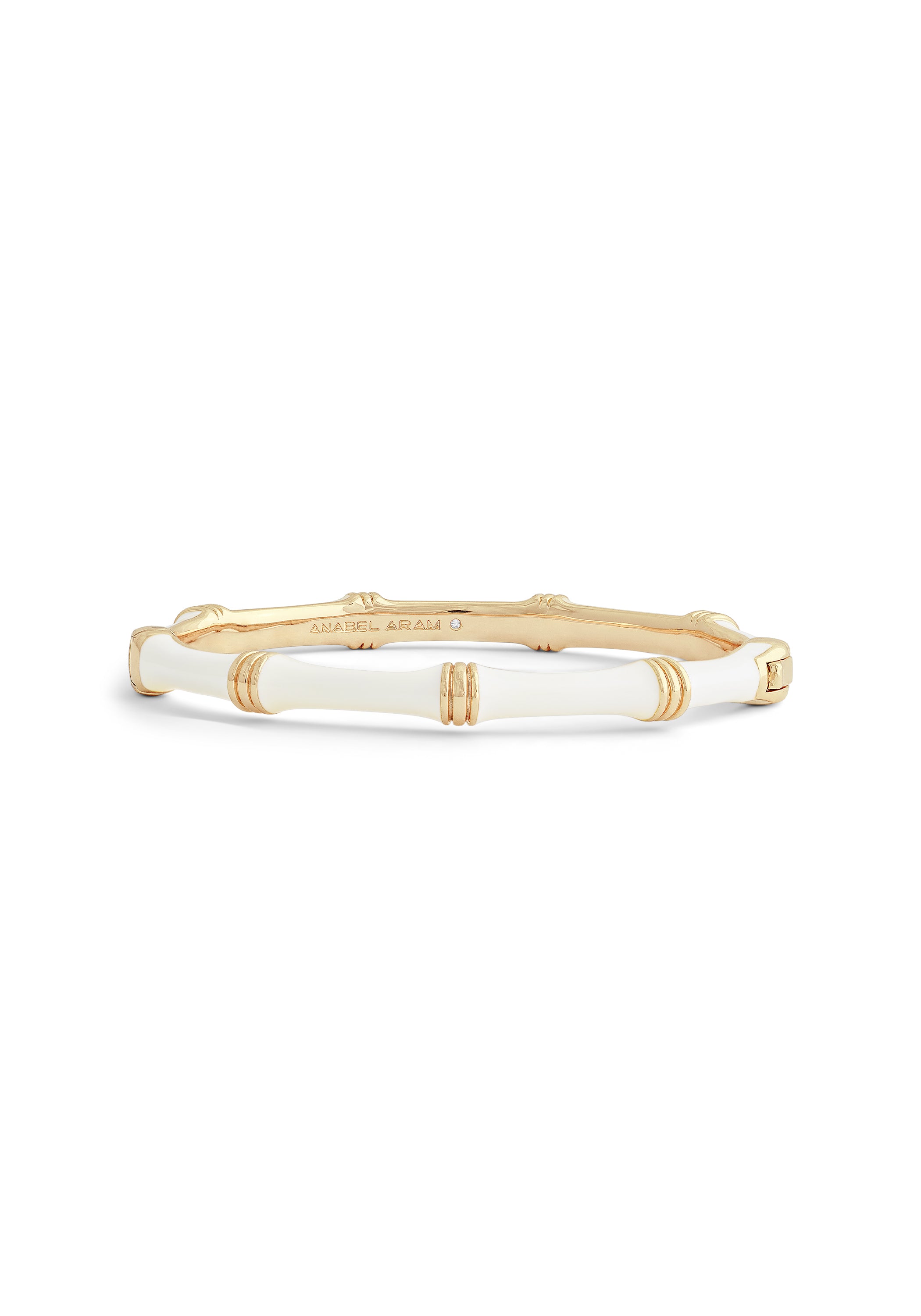 Bamboo Enameled Hinged Bangle (Small)