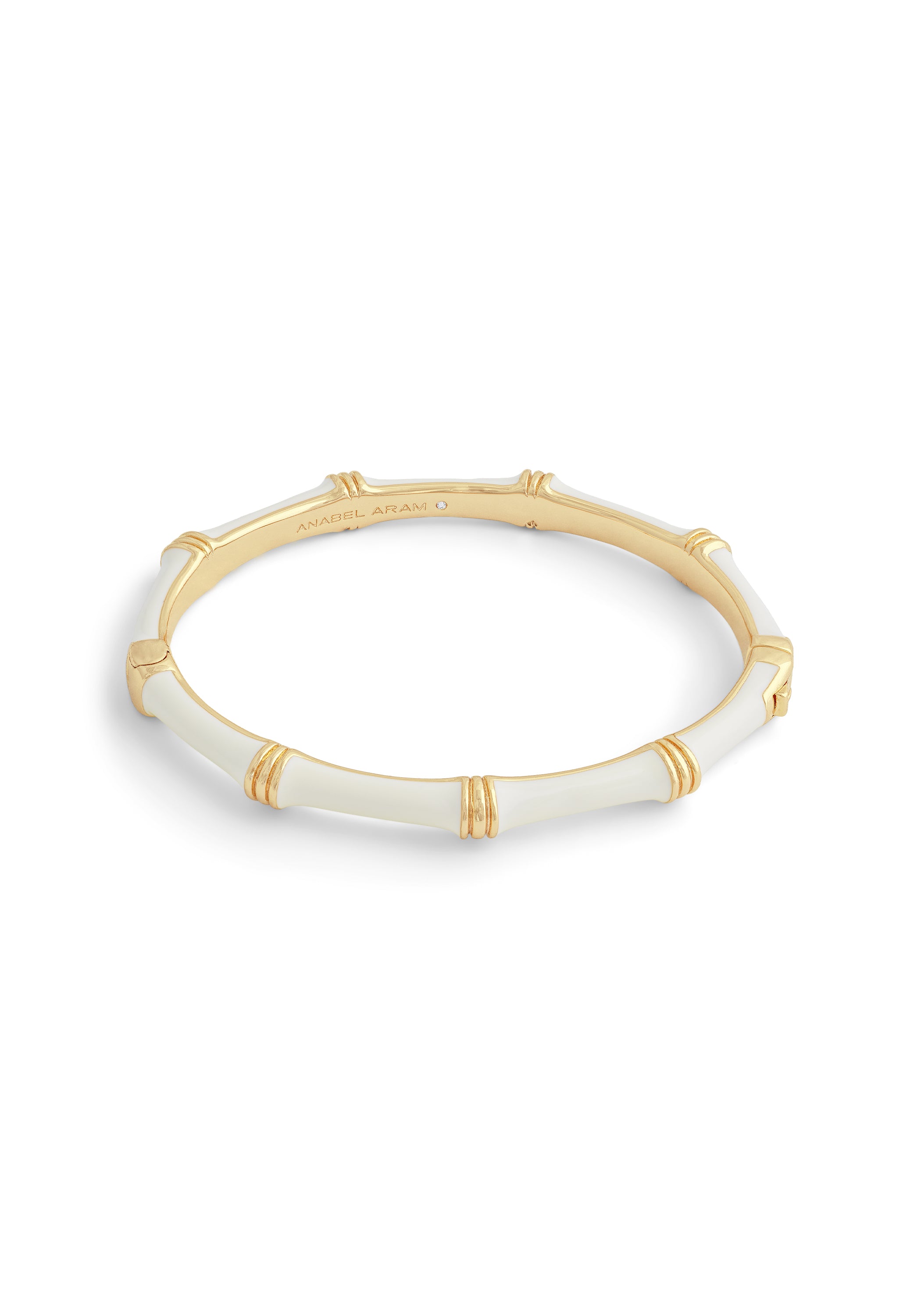 Bamboo Enameled Hinged Bangle (Small)