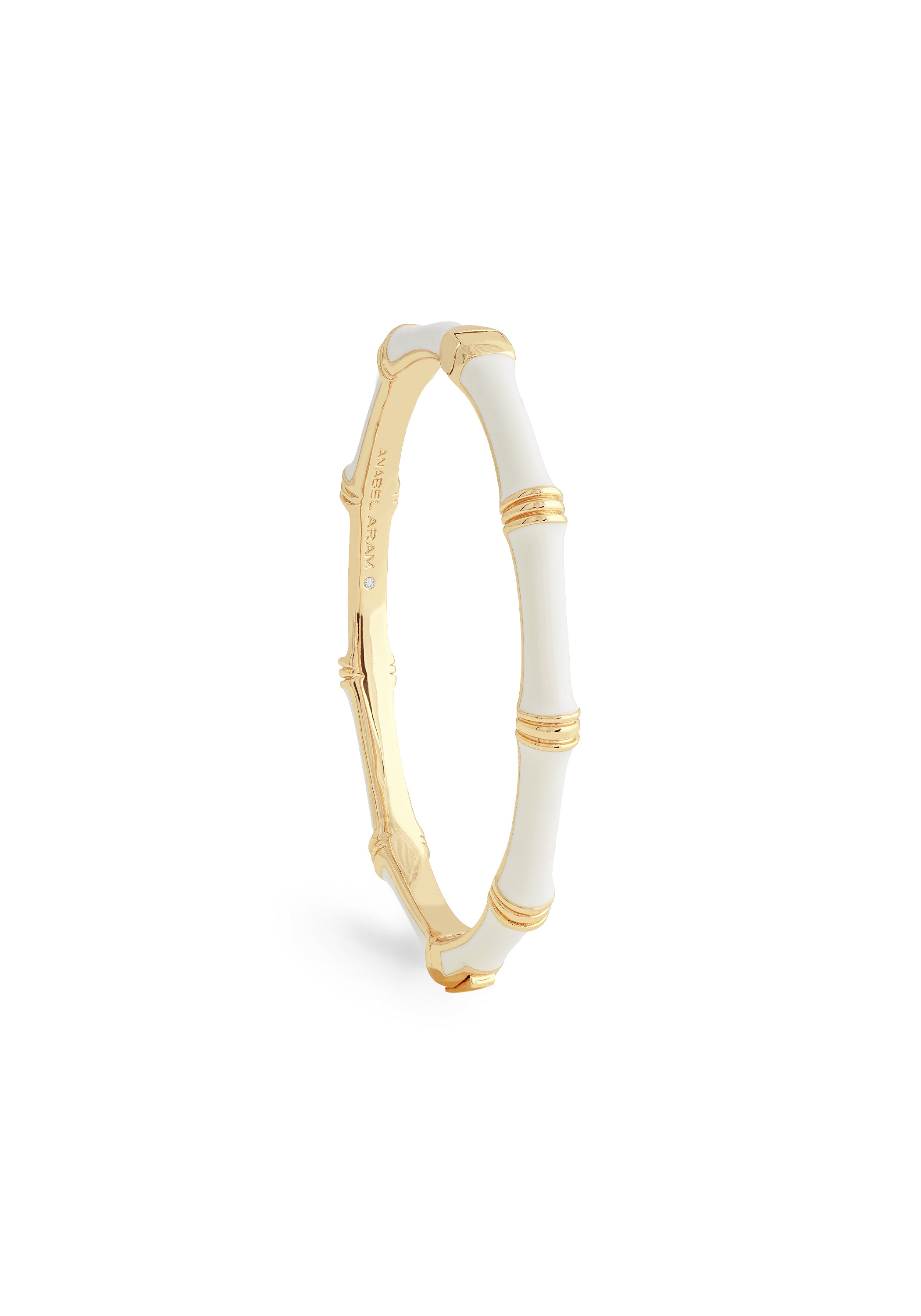 Bamboo Enameled Hinged Bangle (Small)