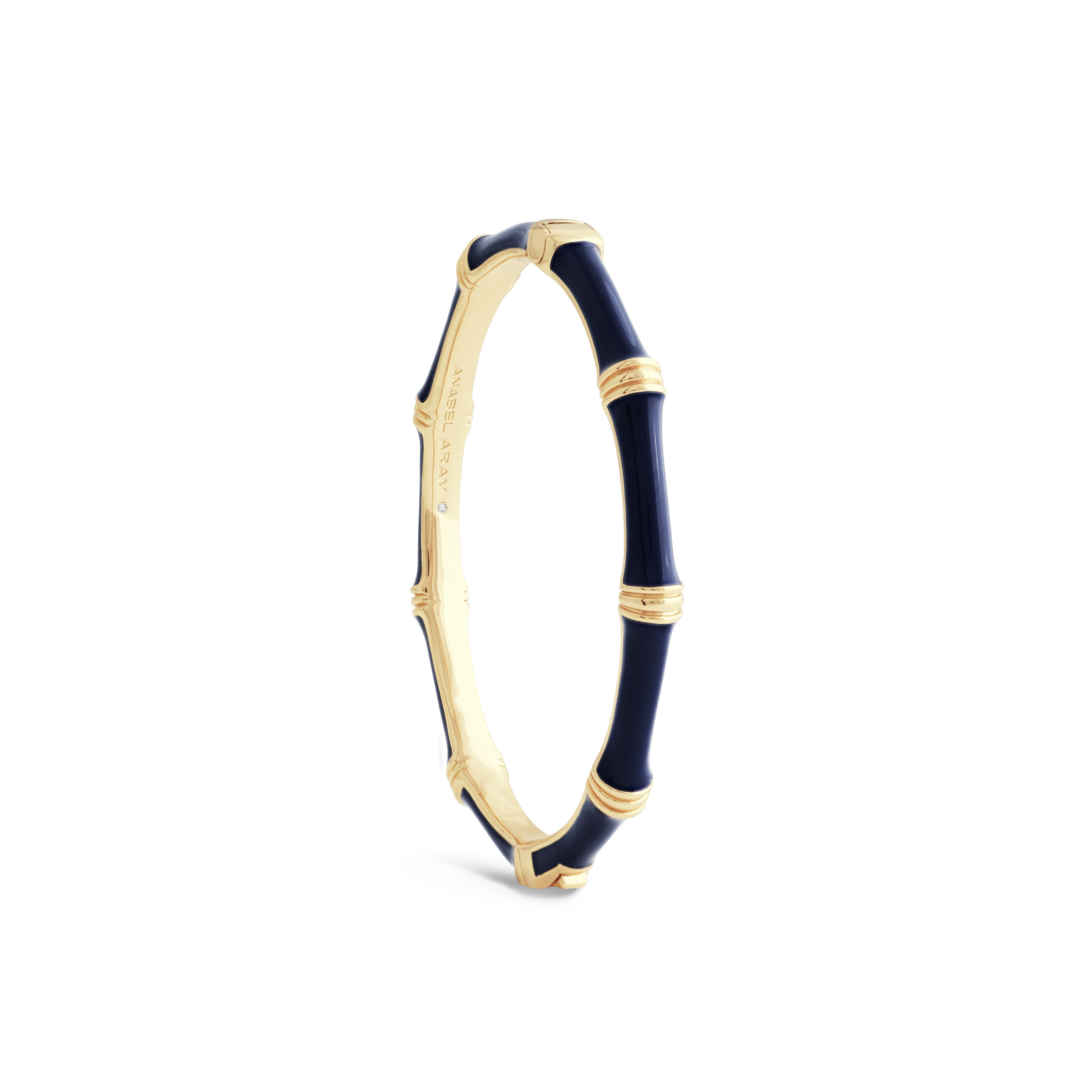 Bamboo Enameled Hinged Bangle (Small)
