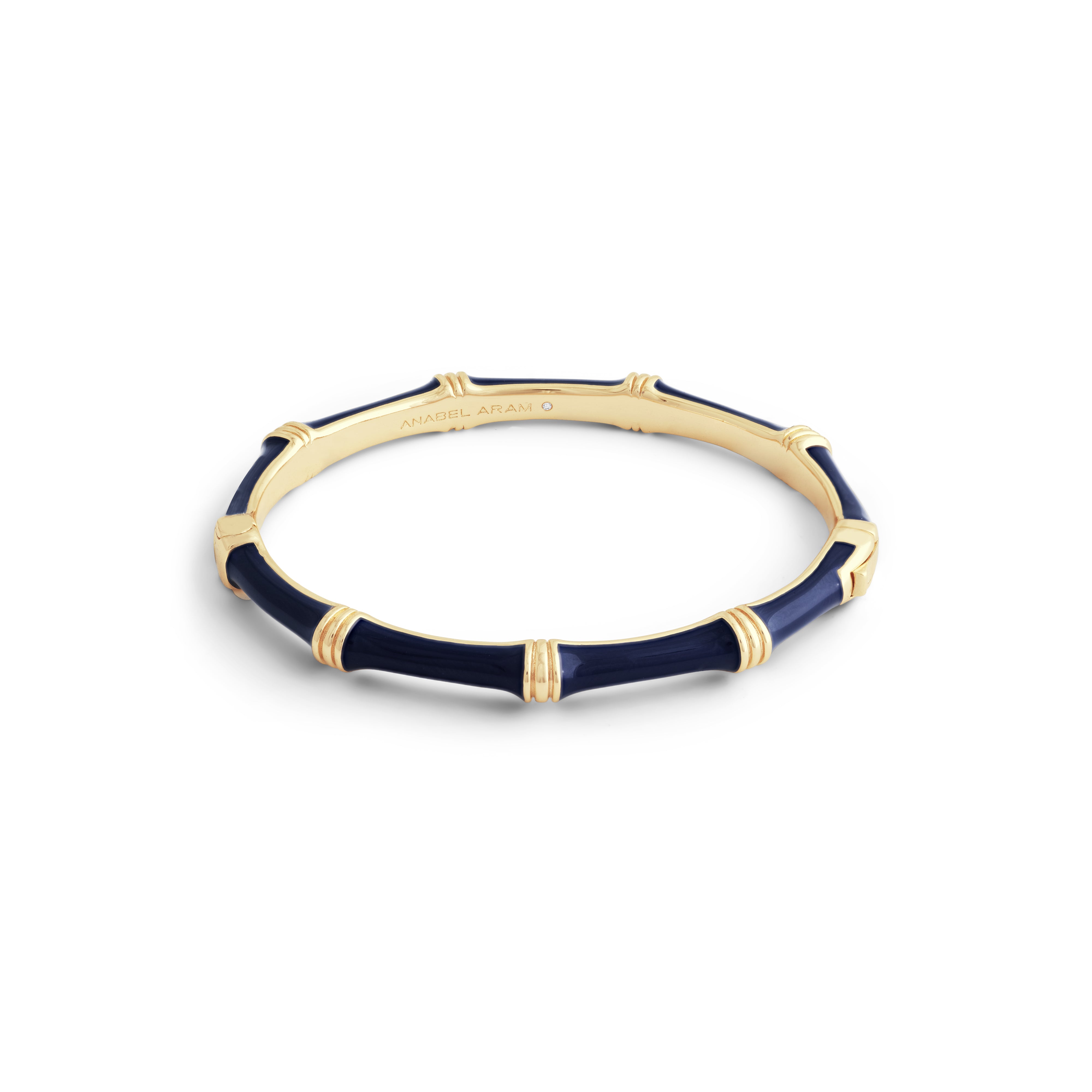 Bamboo Enameled Hinged Bangle (Small)