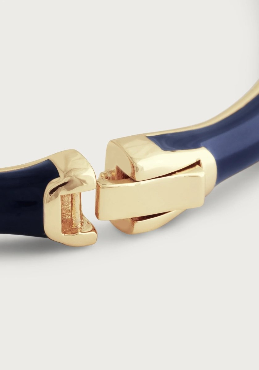 Bamboo Enameled Hinged Bangle - Anabel Aram