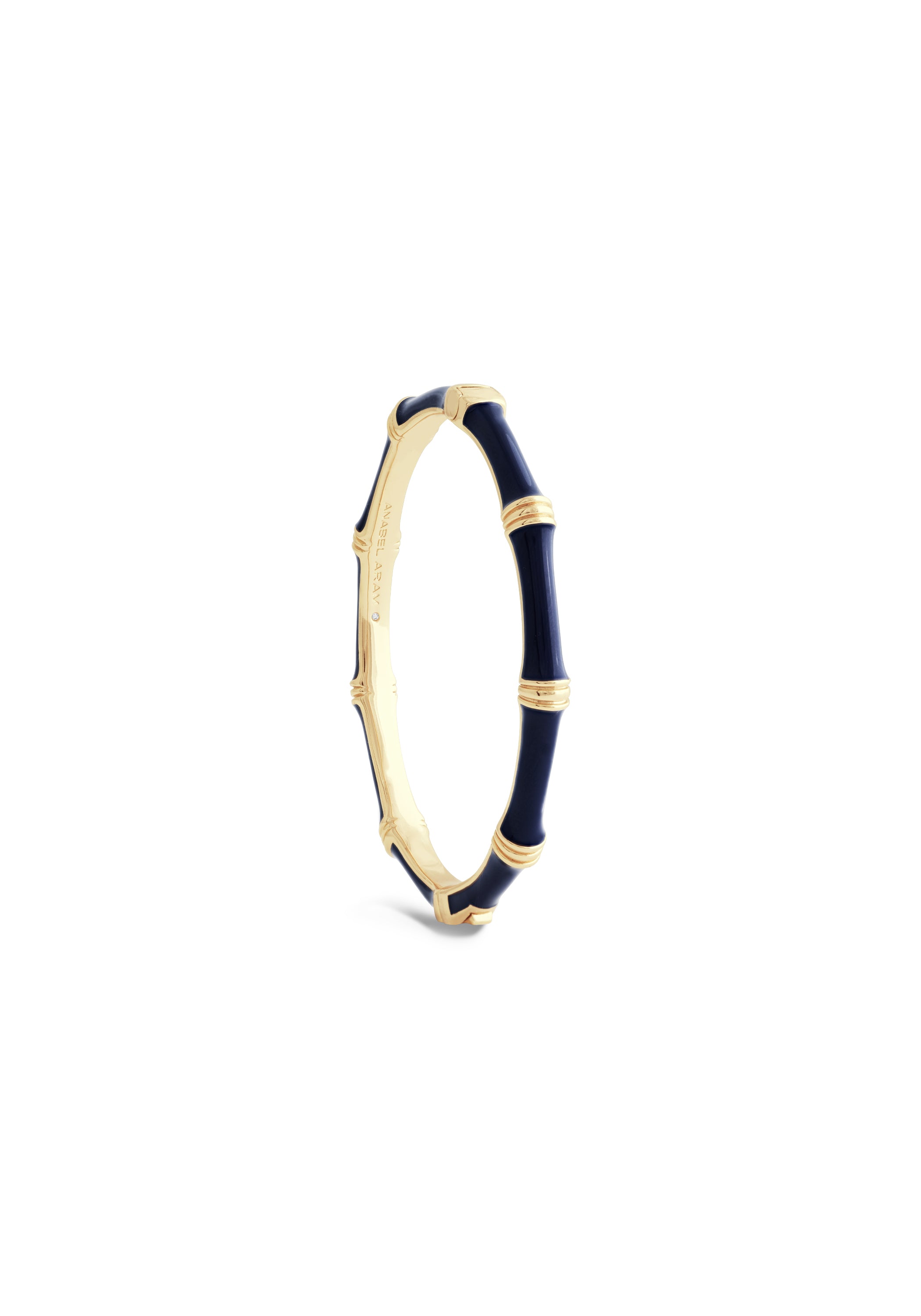 Bamboo Enameled Hinged Bangle (Small)