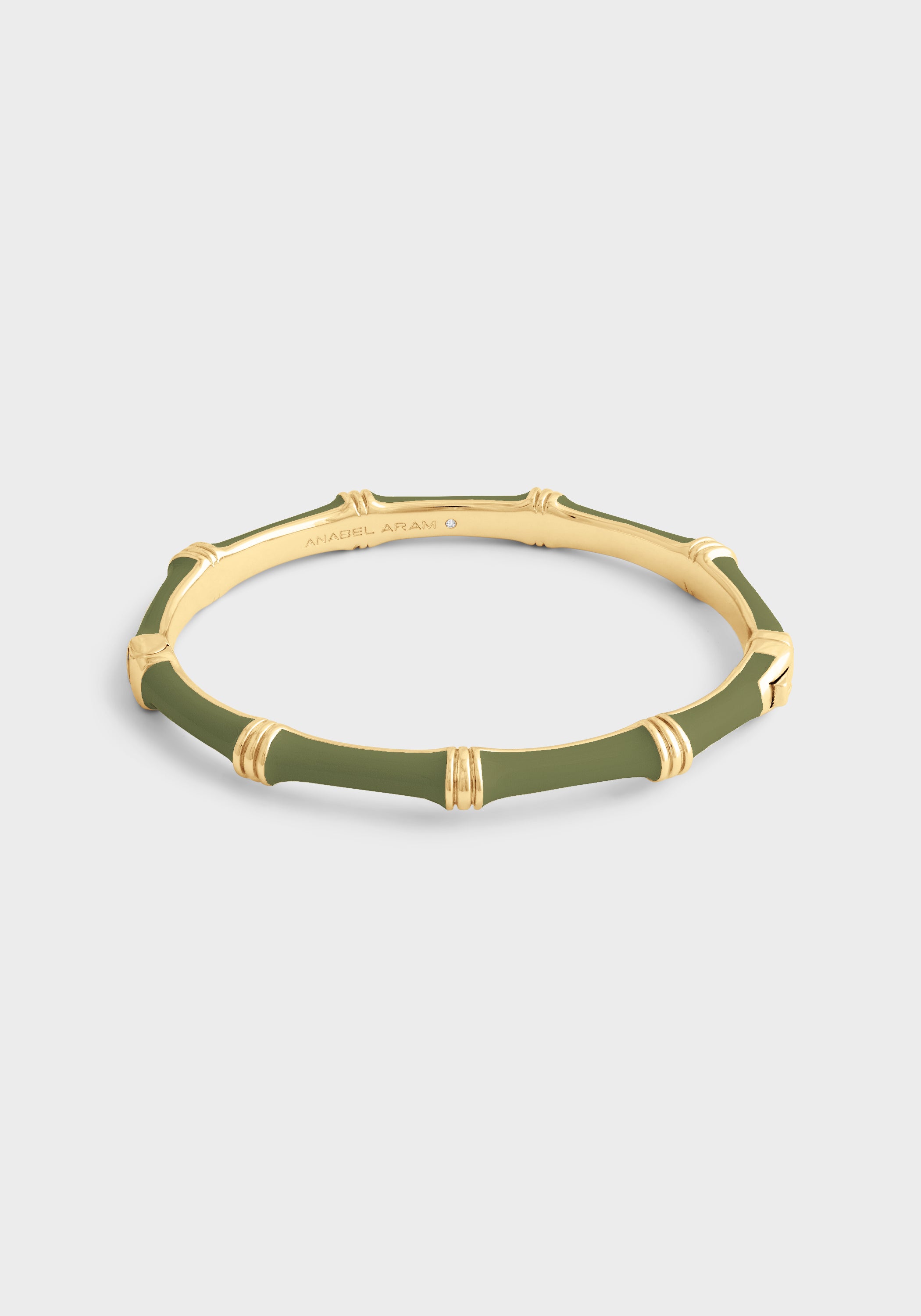 Bamboo Enameled Hinged Bangle