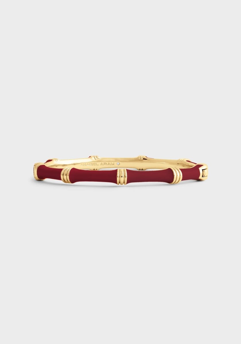 Bamboo Enameled Hinged Bangle - Anabel Aram