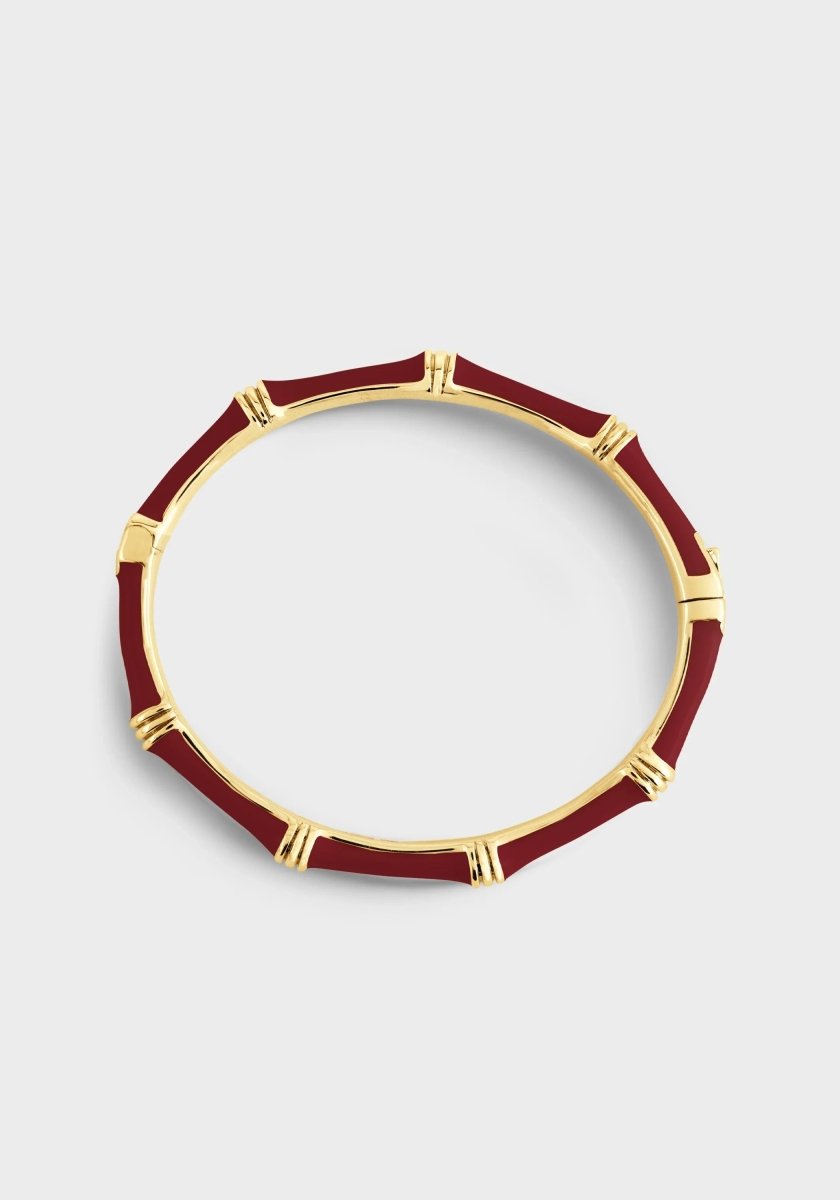 Bamboo Enameled Hinged Bangle - Anabel Aram