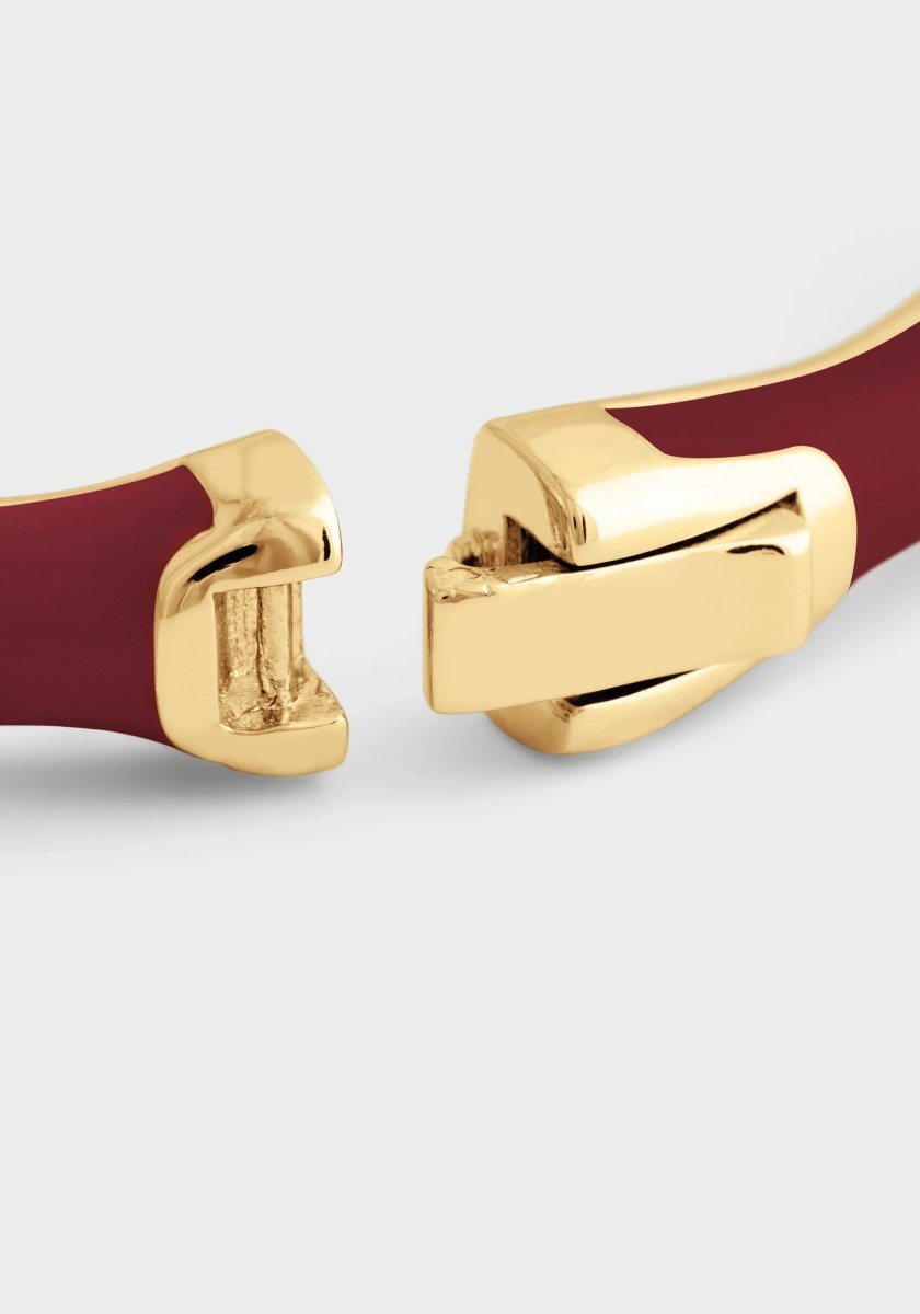 Bamboo Enameled Hinged Bangle - Anabel Aram