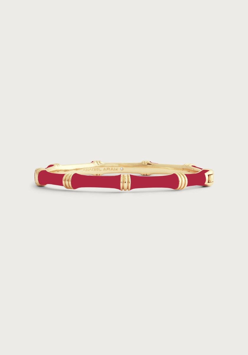 Bamboo Enameled Hinged Bangle - Anabel Aram
