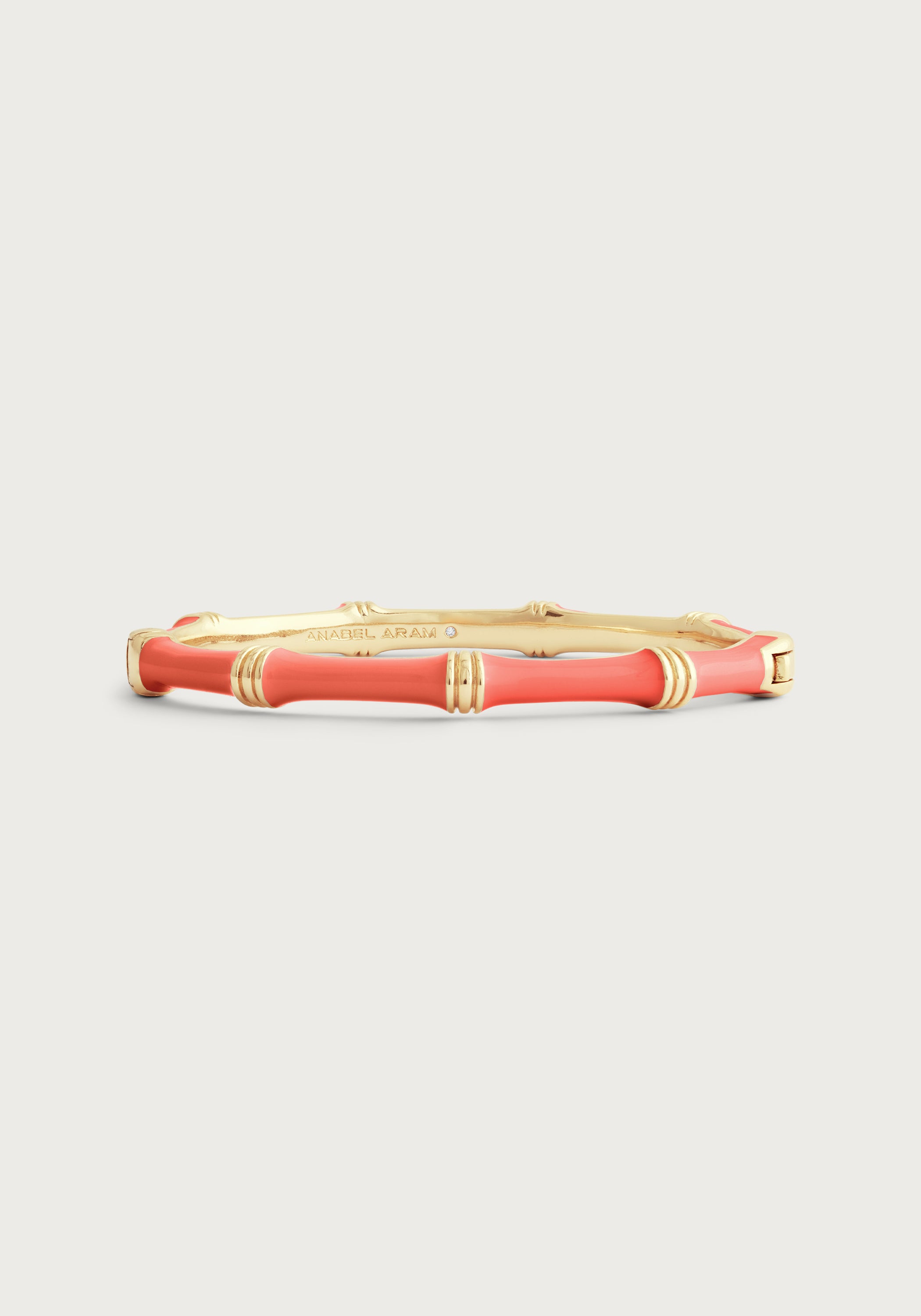 Bamboo Enameled Hinged Bangle