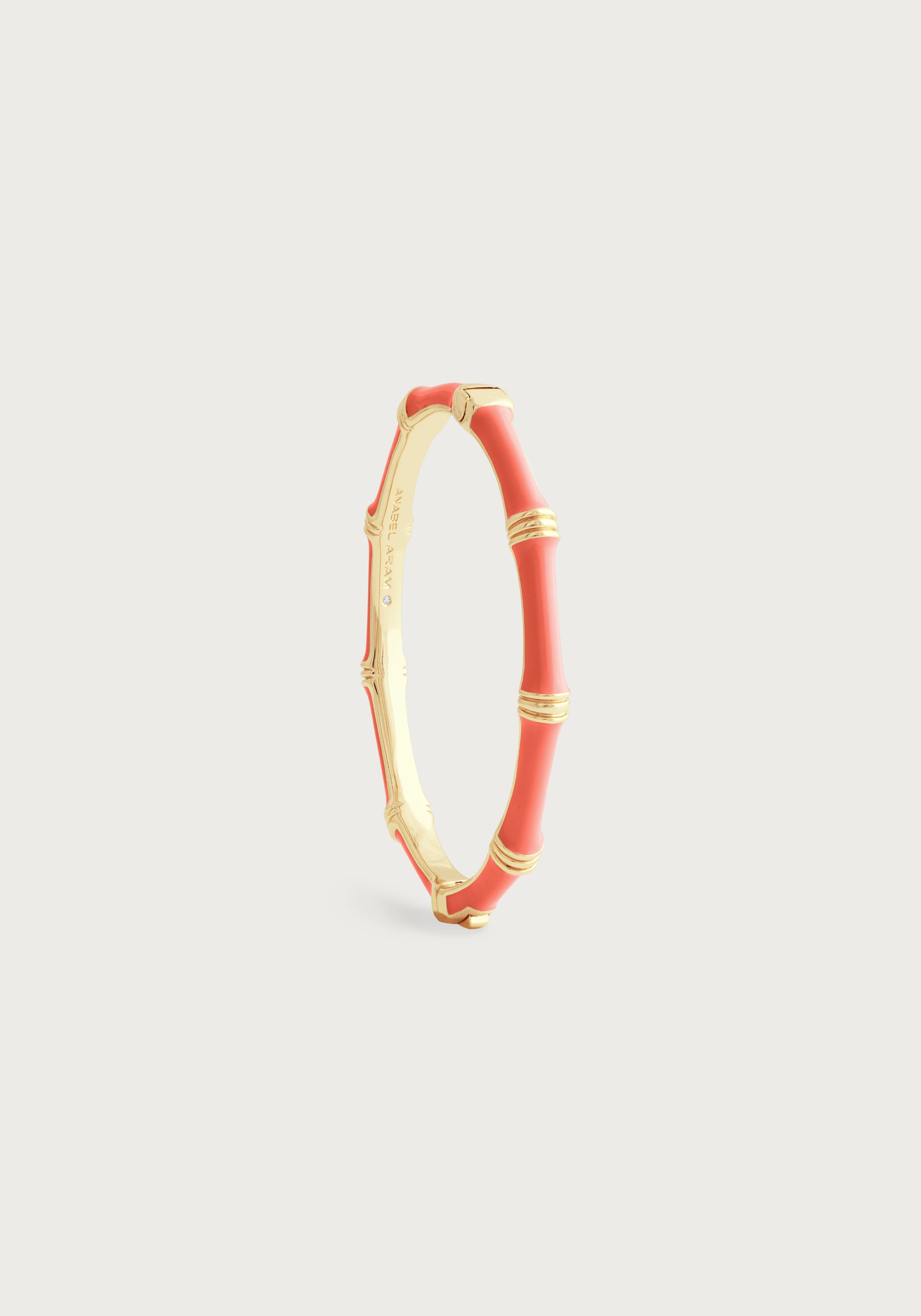 Bamboo Enameled Hinged Bangle