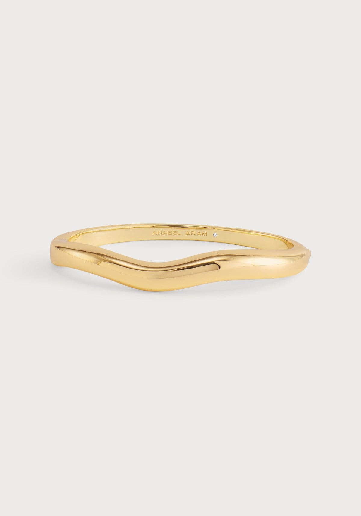 River Slim Hinged Bangle, Gold