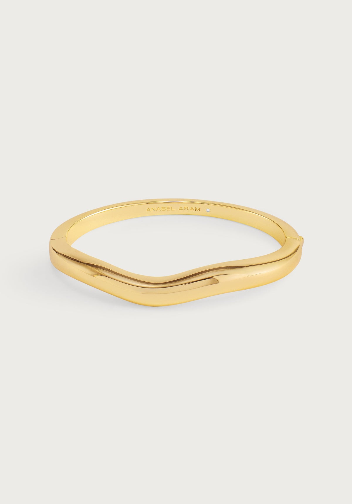 River Slim Hinged Bangle, Gold
