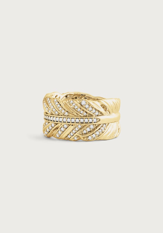 Feather Pave Ring