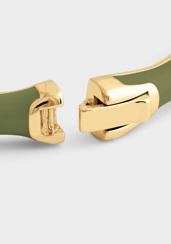 Bamboo Enameled Hinged Bangle