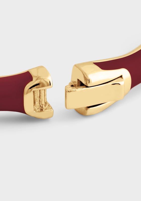 Bamboo Enameled Hinged Bangle