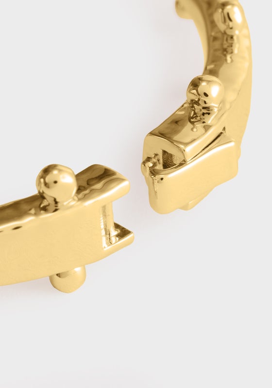 Milos Gold Hinged Bangle