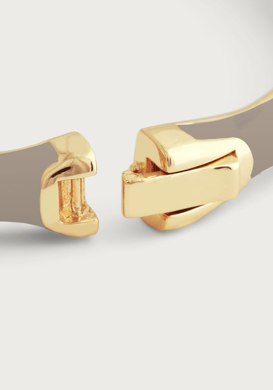 Bamboo Enameled Hinged Bangle