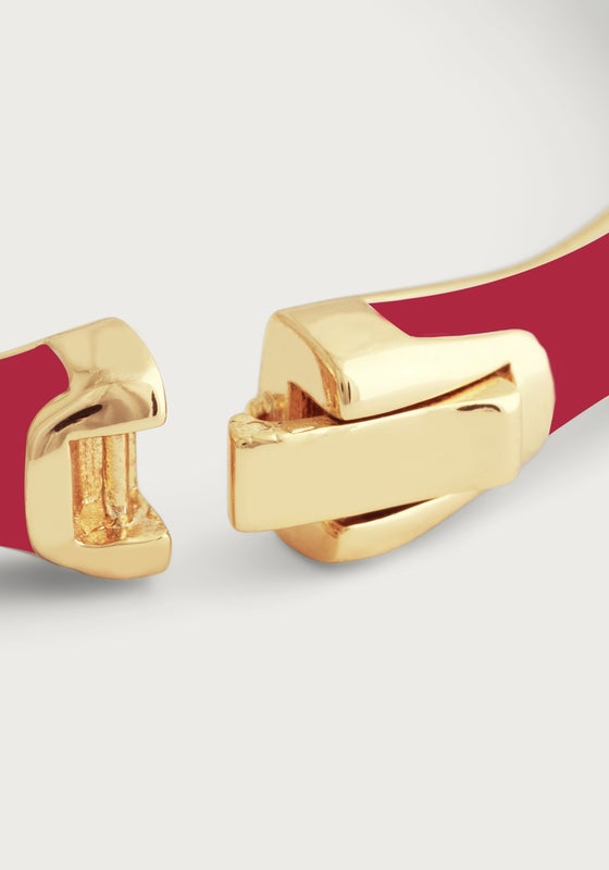 Bamboo Enameled Hinged Bangle