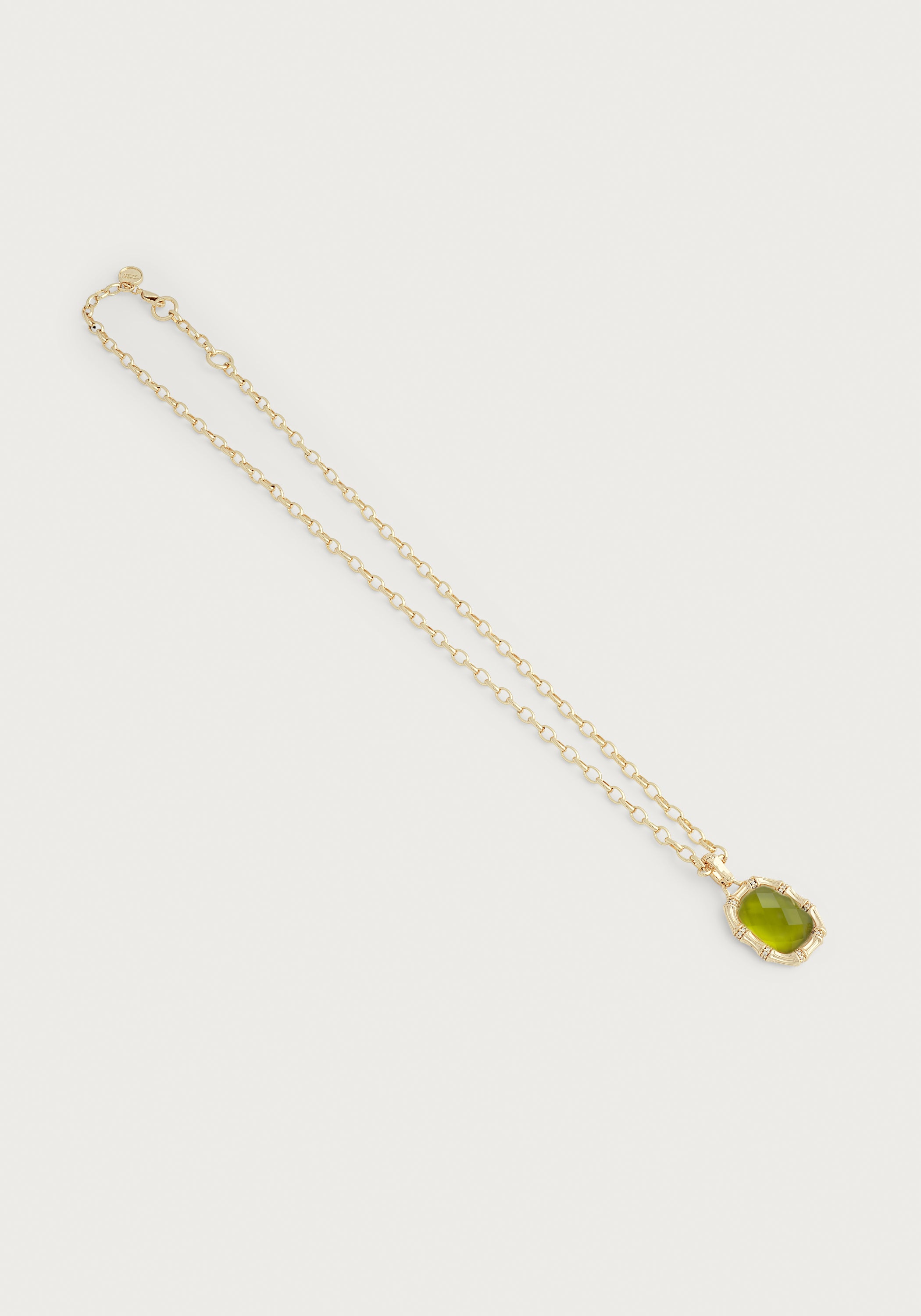 Bamboo With Stone Pendant Necklace - Gemstones