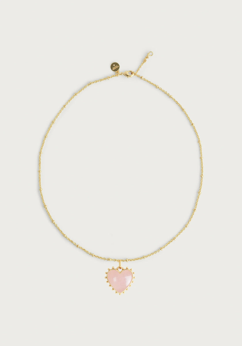 Heart With Stone Pendant Necklace - Anabel Aram
