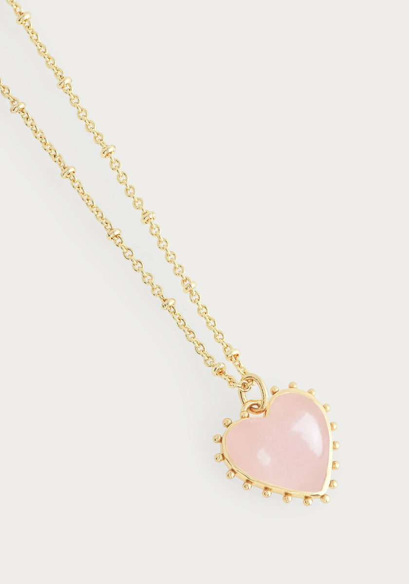 Heart With Stone Pendant Necklace - Anabel Aram