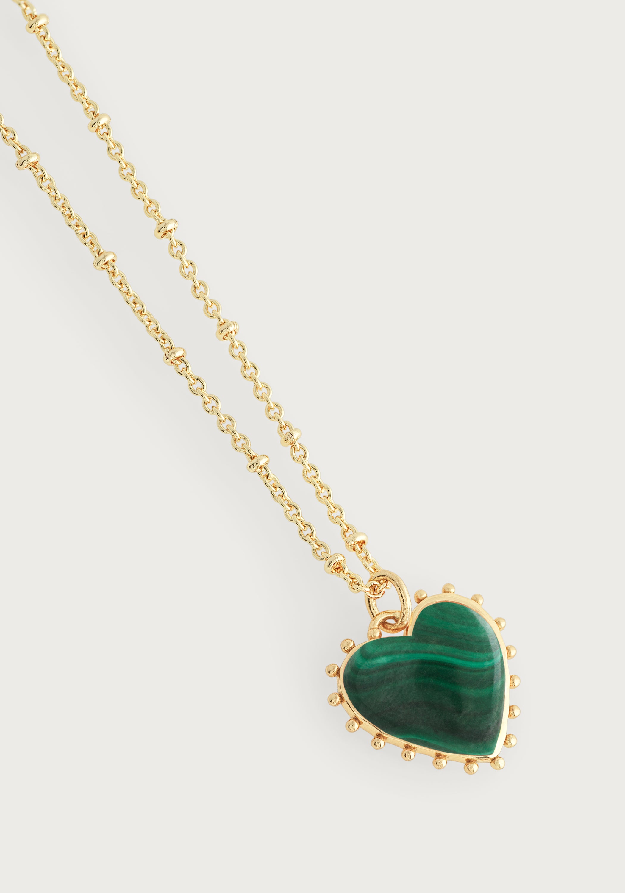 Heart With Stone Pendant Necklace