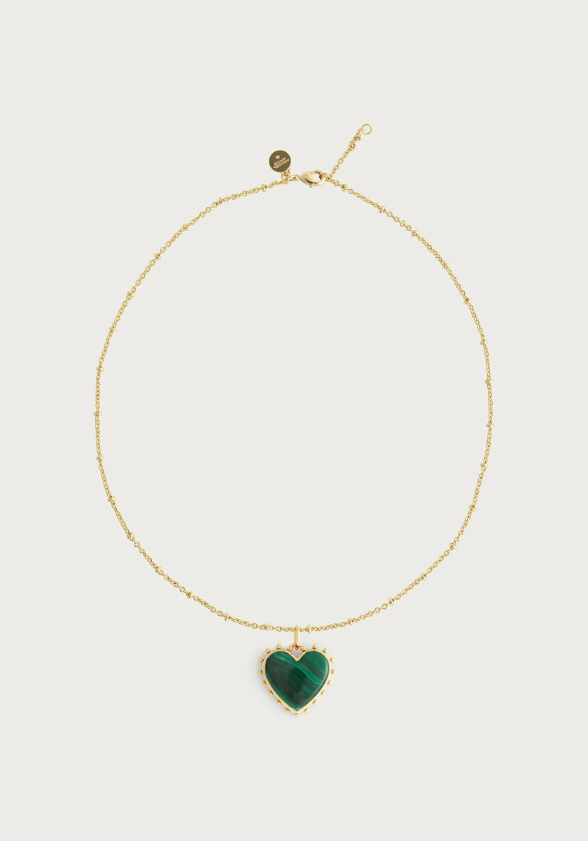Heart With Stone Pendant Necklace - Anabel Aram