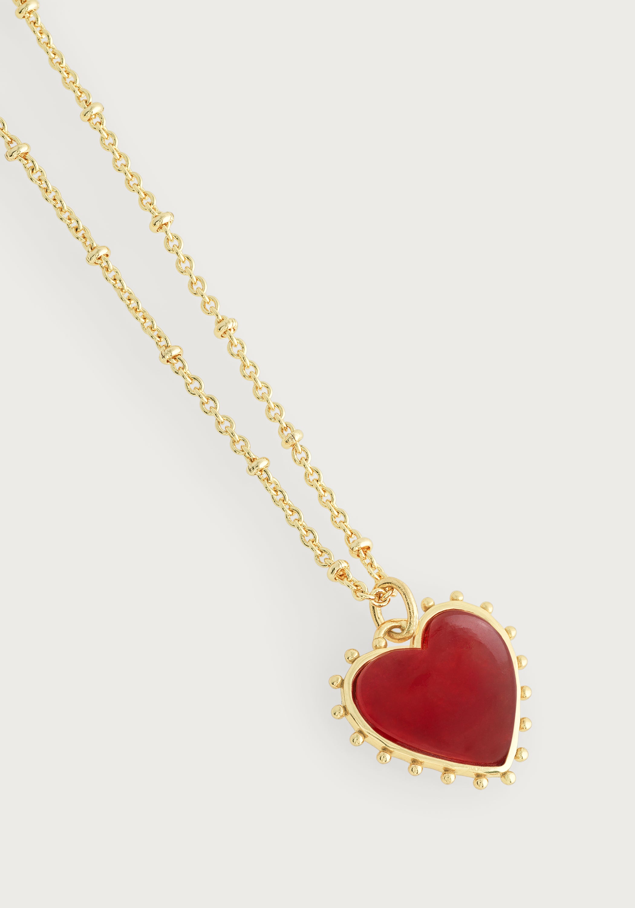 Heart With Stone Pendant Necklace