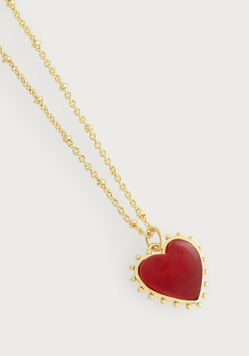Heart With Stone Pendant Necklace - Anabel Aram