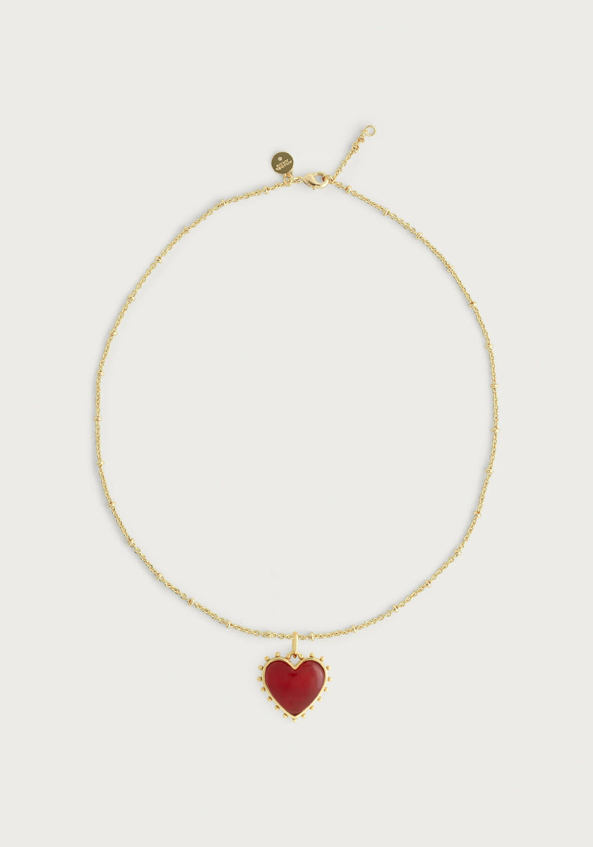 Heart With Stone Pendant Necklace - Anabel Aram